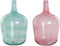 Vaas DKD Home Decor Roze Groen Gehard glas 25 x 25 x 40 cm (2 Stuks)