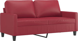 vidaXL - Tweezitsbank - 140 - cm - kunstleer - wijnrood