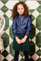 B.Nosy Y108-5111 - Meisjes Blouse - Denim met ruffle - Maat 146/152
