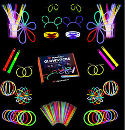 Sparklyn XXL Glow in the Dark Stick Set - 380 st Glowsticks met accessoires - Neon Party (380 stuks)