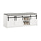 SoBuy FSR133-W - Schoenenbank - Opbergbank met 3 schuifdeuren en kussen - Wit 120x35x45 cm