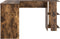 vidaXL - Hoekbureau - met - Opslag - in - Gerookt - Eiken - 140x113,5x75cm