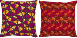 J-Line kussen Patroon Vormen Stof - polyester - mix - 2 stuks