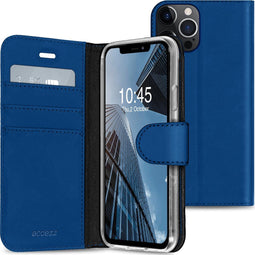 Accezz iPhone 13 Pro - Wallet Softcase Bookcase - 3 pashouders - Donkerblauw