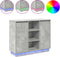 vidaXL - Dressoir - met - LED - Betongrijs - 90x32x75 - cm - Gelaagd - Hout
