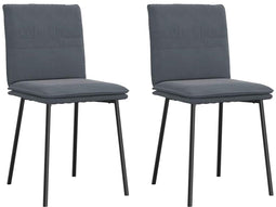 vidaXL - Eetkamerstoelen - 2 - st - fluweel - donkergrijs