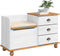 vidaXL - Hal - Opslagbank - ASKIM - Wit - 100x39x62 - cm - Massief - Vurenhout