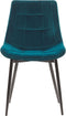 MELROSE - Eetkamerstoel - Turquoise - Fluweel