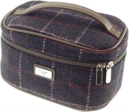 Toilettas in Paars met Ruit - Harris Tweed - Glen Appin of Scotland