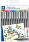 Staedtler - Fineliner pigment 308 0.5mm 12 st ass | Etui a 12 stuk | 10 stuks