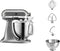 KitchenAid Artisan 5KSM185PSEMS - Keukenrobot 4,8L + 3L - Volledig metaal 300W - Tingrijs
