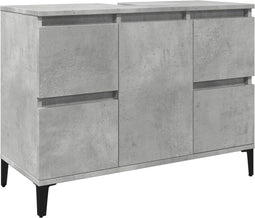 vidaXL - Wastafelkast - 80x33x60 - cm - bewerkt - hout - betongrijs
