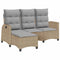 vidaXL - Verstelbare - tuinbank - met - kussens - L-vormig - beige - poly - rattan