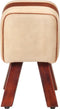 vidaXL - Bankje - turnbok - 38 - cm - echt - leer - en - massief - mangohout - bruin