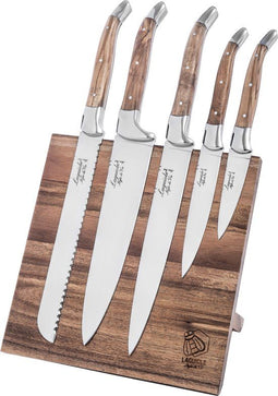 Laguiole Style de Vie - Koksmessenset - 5-delig - Zwart ebbenhout