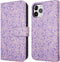 iMoshion Hoesje Geschikt voor iPhone 12 Pro / 12 Hoesje Met Pasjeshouder - iMoshion Design Bookcase smartphone - Meerkleurig / Purple White Flowers