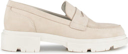 PS Poelman SOPHIE - Dames Chunky Loafers - Nubuck Suède - Licht Beige - Maat 38