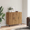 vidaXL - Dressoir - 90x34x80 - cm - bewerkt - hout - artisanaal - eikenkleur