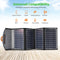 Uitvouwbare draagbaar zonnepanneel - 4 panelen waterbestendige en lichtgewicht solar charger - 22 W. - 2 USB Type-A outputs - 5 V. apparaten opladen - Met 2 zwarte karabijnhaken