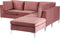 Beliani EVJA - Hoekbank met ottomaan - Roze - Fluweel