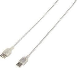 Renkforce USB-kabel USB 2.0 USB-A stekker, USB-A bus 3.00 m Doorzichtig