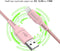 imoshion Kabel - Lightning naar USB A - 1 meter - Gevlochten textiel - Roze