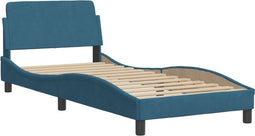 vidaXL - Bedframe - met - hoofdbord - fluweel - blauw - 80x200 - cm