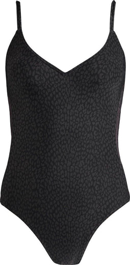 Barts Bathers V-Neck One Piece Badpak - Subtiele panterprint - Zwart