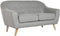 Home ESPRIT - Sofa 2-zitsbank - Scandi ontwerp - Grijs Crème 146 x 84 x 82 cm