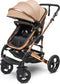 Mio Amore Bologna - 3-in-1 Kinderwagen incl. Autostoel - Luxueus Italiaans Design - Goudkleurig