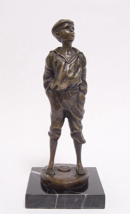 BRONZEN BEELD VAN FLUITENDE JONGEN