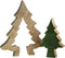 J-Line kerstdecoratie Boom Puzzel - hout - groen/naturel - small