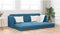 vidaXL - Vloersofa - Bed - 2-in-1 - Blauw - 213x144x60 - cm - Velours