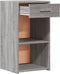 vidaXL - Nachtkastje - 35x34x65 - cm - bewerkt - hout - grijs - sonoma - eikenkleurig
