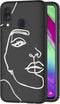 iMoshion Hoesje Geschikt voor Samsung Galaxy A40 Hoesje Siliconen - iMoshion Design hoesje - Wit / Zwart / Line Art Woman White