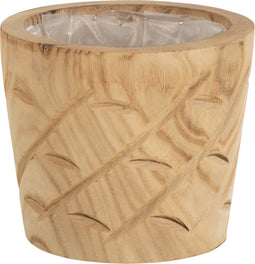 J-Line bloempot Gleuven - hout - naturel - medium - Ø 20 cm
