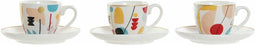 Set van koffiekopjes DKD Home Decor Abstract Porselein Bone China (80 ml) (6 pcs)