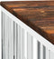 vidaXL - Salontafel - roestvrij - staal - en - massief - gerecycled - hout - zilver