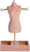 Sieradenhouder Roze Fluweel Hout (12 x 40 x 24 cm)