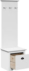 vidaXL - Gangkast - met - haken - BODO - 50x40x157 - cm - wit