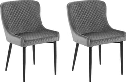 Set van 2 eetkamerstoelen SOLANO Fluweel Grijs
