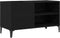 vidaXL - Platenkast - Zwart - Eiken - 84,5x38x48 - cm - Gemaakt - uit - Geengineerd - Hout
