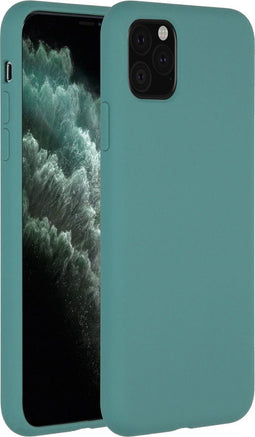 Accezz iPhone 11 Pro Max - Liquid Silicone Backcover - Schokabsorberend - Donkergroen