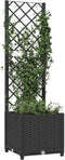 vidaXL - Plantenbak - met - latwerk - 40x40x136 - cm - polypropeen - zwart