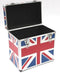 Platenkoffer voor 50 stuks 12 inch LP vinyl afsluitbaar Union flag