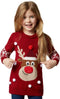dressforfun - Kersttrui Rudi Rendier - Gebreid - Rood - Maat 140 (9-10y)