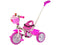 Driewieler met duwstang - 95x48x90cm - met fietsmandje - roze