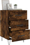 vidaXL - Nachtkastje - 40x40x66 - cm - bewerkt - hout - gerookt - eikenkleurig