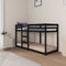 vidaXL - Stapelbed - massief - grenenhout - zwart - 75x190 - cm