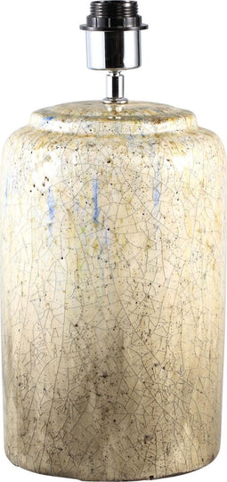 PTMD Navy crème keramiek rond lampvoet maat in cm: 19 x 19 x 30